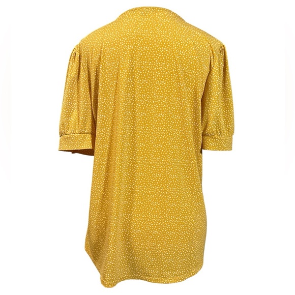 Adrianna Papell Mustard Blouse with White Accents - Picture 5 of 7
